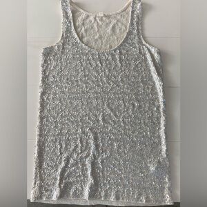 J. Crew Silver Sequin Tank Top